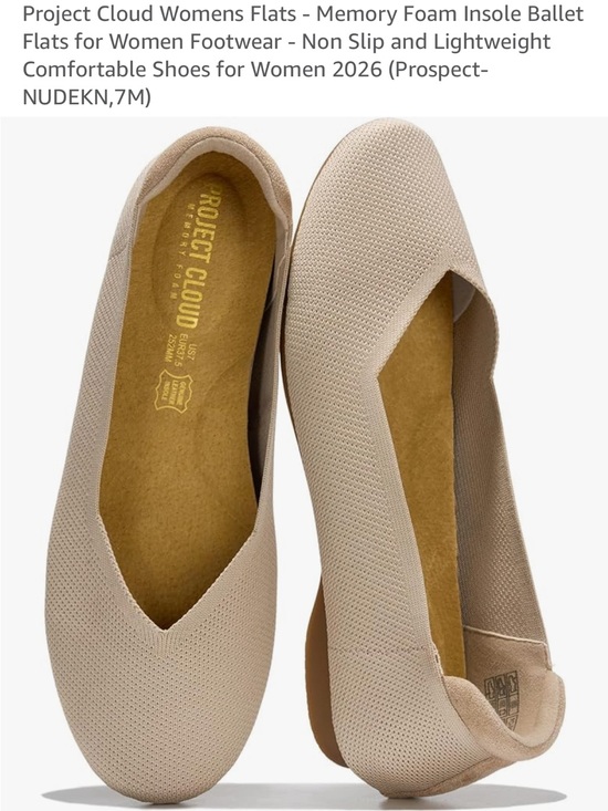 Project Cloud Shoes - Project Cloud Women's Nude Ballet Flats with Memory Foam Comfort